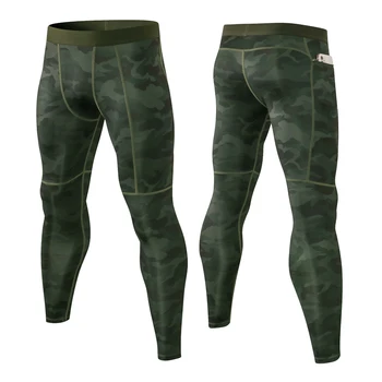 Мъжки компресия панталони, Спортни облекла за бягане, Мъжки чорапогащи с джобове Мъжки гамаши Спортни стегнати спортни панталони За тренировки Гамаши за фитнес