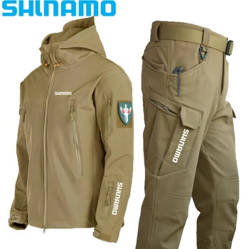 Мъжки тактическа ветрозащитная водоустойчив яке, подходящи за риболов, мъжки армейските бойни панталони, панталони от мека черупка от специални части, костюм-яке