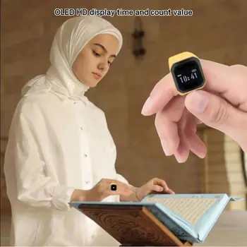 Мюсюлманската смарт пръстен от с сплав, брояч Тасбих, Напомняне за време на молитва, Bluetooth високоговорител, OLED HD дисплей, мюсюлманската смарт пръстен