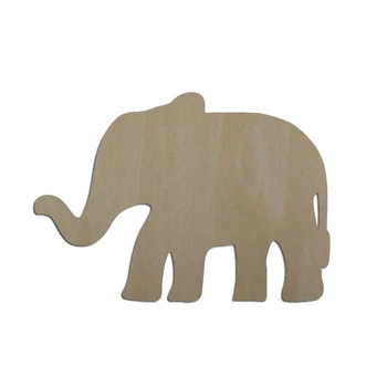 Недовършена празна Дървена Деколте във формата на слон във формата на сафари-диво животно за декорации diy в стил scrapbooking