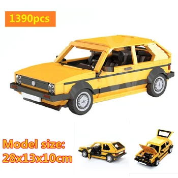 Нов Phoenix Yellow Creator Expert Golf 1: 14 ретро автомобил САМ MOC Bricks, модел строителни блокове, супер състезателна кола играчки, подарък за децата