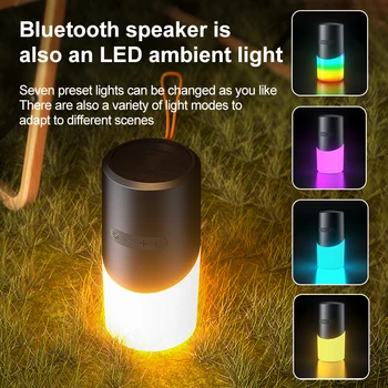 Нов Безжичен Bluetooth Високоговорител RGB Light Открит Преносим Водоустойчив Мини-С Лампа за Подарък, за Партита, Къмпинг и Пикник