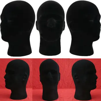Нов Мъжки Манекен, модел на главата от Стиропор, Перука, Очила, Шапка, Поставка За Дисплея