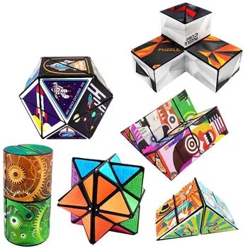 Нова пъзел игра, Infinite Flip Magic Cube, Куб за облекчаване на стреса, инструмент за релаксация възрастни, 3D Калейдоскоп, детски играчки Infinite Flip, играчка на една ръка разстояние