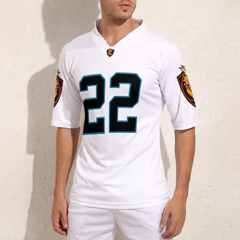 Обичай бели футболни тениски Carolina No 22, мъжки тениски за ръгби в ретро стил, спортна риза за ръгби на поръчка