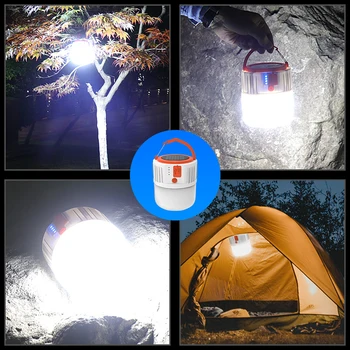 Преносим фенер за къмпинг USB Слънчева мобилна лампа с топки от 24 бр. за нощуване на открито при случаен деактивирането