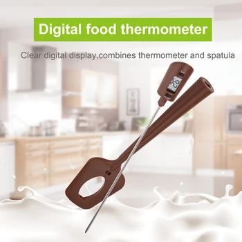 Преносими домакински кухненски дигитален термометър за приготвяне на храна за шоколадов сироп, и сос, сладко, Термометри за готвене с подвижни шпатула