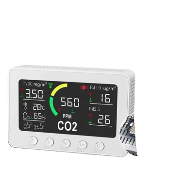 Продажбите на едро Преносим 7 в 1 Сензор WiFi ФПЧ2.5 PM1.0 CO2, Температура Влажност RS485 мониторинг на качеството на въздуха в помещението