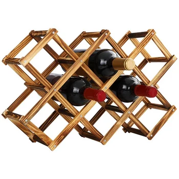Просторен сгъваем вино багажник самостоятелен wooden wine rack, вино, стелажи за съхранение на вино