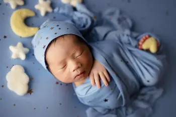 Реквизит за снимки на новородени, шапка в стила на небето, комплект одеяла с миризмата, аксесоари за детска фотоодежды, декорации