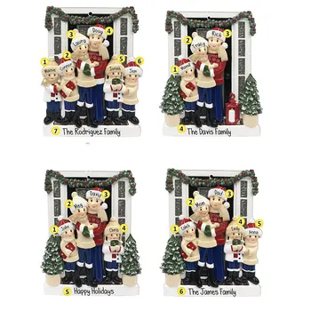 Семейно украса на Коледната елха на Площада подвесное Щастливо семейство от 3 до 6 души за една страна, празничен декор