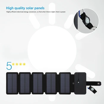 Складное зарядно устройство за слънчеви панели с мощност 20 W, външно устройство, USB изход 5V 1A, преносими слънчеви панели за зареждане на телефона