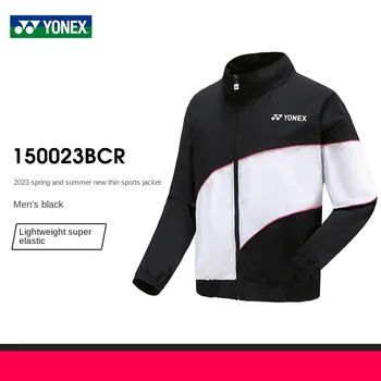 Тенис Yonex спортна Фланелка, спортно облекло, черно палто с дълъг ръкав за бадминтон, мъжки, дамски блузи, 150023