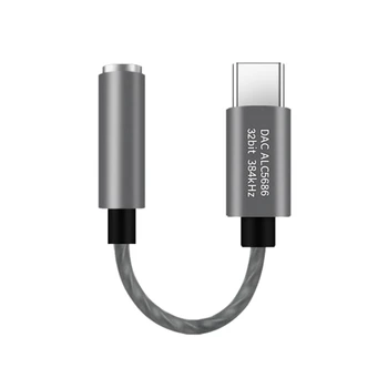 Тип USB C До 3,5 мм Жак за слушалки, Адаптер КПР 32Bit 384 khz Realtek ALC5686 USB До 3,5 мм За Смартфон SAMSUNG