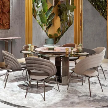 Уникални столове в скандинавски стил с облегалка, минималистичные метални столове за отдих, луксозни мебели за трапезария, мебели за кухня El Hogar