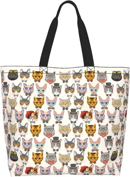 Чанта-тоут с Красиви Котки, ежедневна Чанта През рамо, Множество чанта за Пазаруване, чанта за продукти, Чанти-тоут, Подаръци За Жени