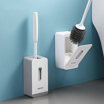Четка за тоалетна, силиконова капачка за почистване на тоалетната чиния, четка за баня, домакински инструмент за почистване, аксесоари комплекти за баня