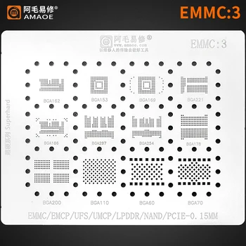 Шаблони за реболлинга BGA за EMMC EMCP/UFS LPDDR NAND RAM PCIE Flash Memory BGA297 BGA153 BGA254 BGA162 BGA169 BGA186 BGA221 254