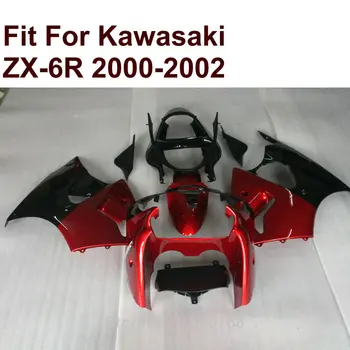 висококачествен инжекцион за Kawasaki ZX6R комплект обтекателей вино-червено 2000 2001 2002 Ninja ZX-6R 636 00 01 02 обтекатели XR02