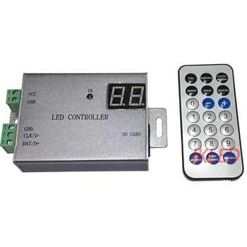 контролер led лампи, 1 порт управлява максимален размер 4096 пиксела, инфрачервено дистанционно управление, DMX512 контролер, WS2812, UCS1903, изключителен софтуер