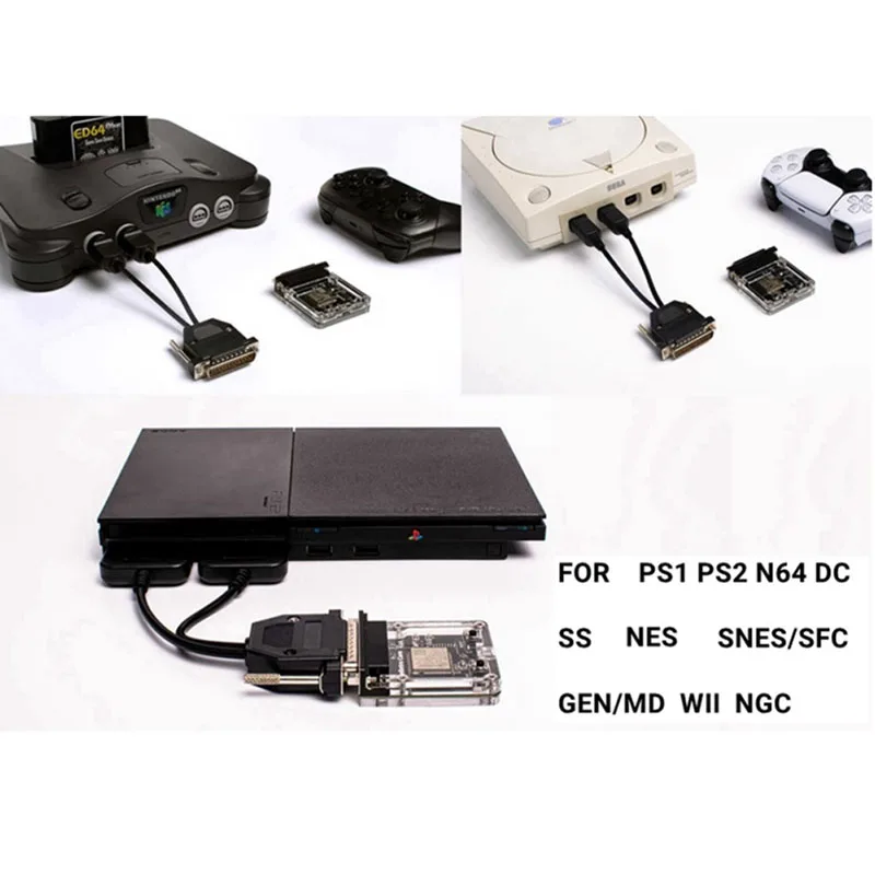 BlueRetro Безжичен гейм контролер конвертор Мулти-плеър Bluetooth Контролери Адаптер за NGC N64 NES, SNES DC SS ГЕНЕРАЛ PS1 PS2