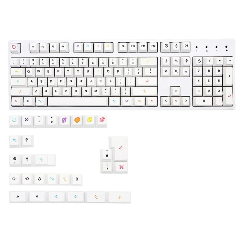 133 клавишите сублимационен печат клавиатура с черешов профил, механична клавиатура, бяла клавиатура