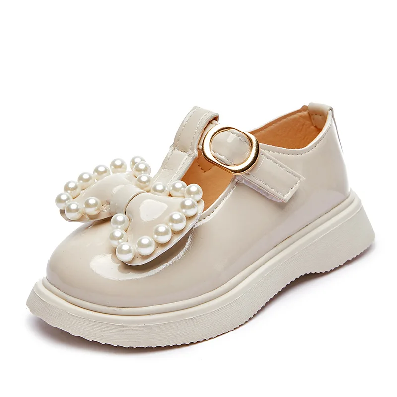 Zapatos Niña/ Детски Кожени обувки; обувки Пролет принцеси за момичета; Обувки с папийонка за момичета; Обувки с Перли за момичета; това е една обувки в стил Ретро, за Мери Джейн; Детски Обувки