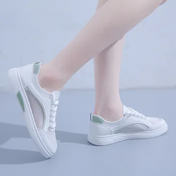 2023 Нова лятна корейската версия на универсална ежедневна ажурна дишаща дамски обувки с тънка подметка D208
