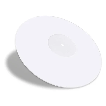 Акрилни мат плейъри грамофонни плочи - Дебелина 2,5 мм и Осигурява по-плътен бас - 12-инчов подложка за чинии (бял)
