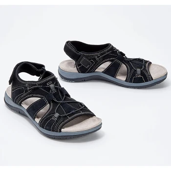 Дамски сандали обикновена летни ежедневни дамски сандали с изрезки, регулируеми на съвсем малък, удобна градинска и плажна обувки