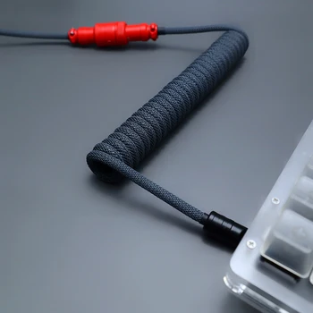 Механична клавиатура ръчно изработени WowLab, кабел за пренос на данни тъмно сив
