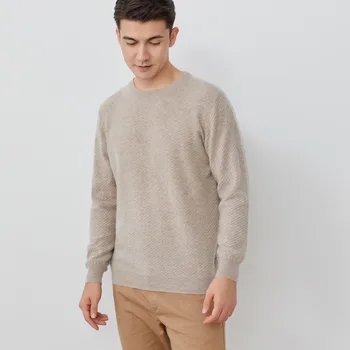 Мъжки зимен пуловер 2020, топ, Нов кръг силует, Мек Модерен Топло дебели мъжки пуловер, вязаный 100% вълнен пуловер