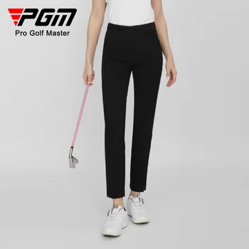 Панталони за голф PGM, дамски есен-зима плътно прилепнали панталони, меки еластични ежедневни цветни панталони за голф, панталони-клеш