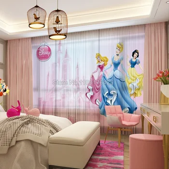Пердета за спалня на принцеса от анимационен филм на Дисни, Утепляющие еркерен прозорец, Плътни Завеси за момичета, Прекрасни Завеси за прозорци, Домашен Декор